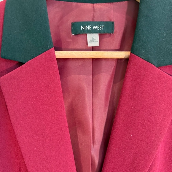 Nine west red blazer tailored suit jacket for women size 12 - Picture 2 of 5